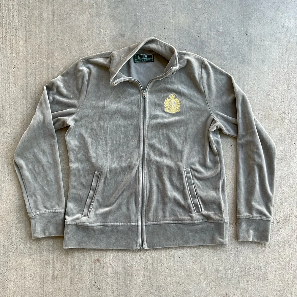 Lauren Ralph Lauren full zip velour track jacket - Picture 1 of 6
